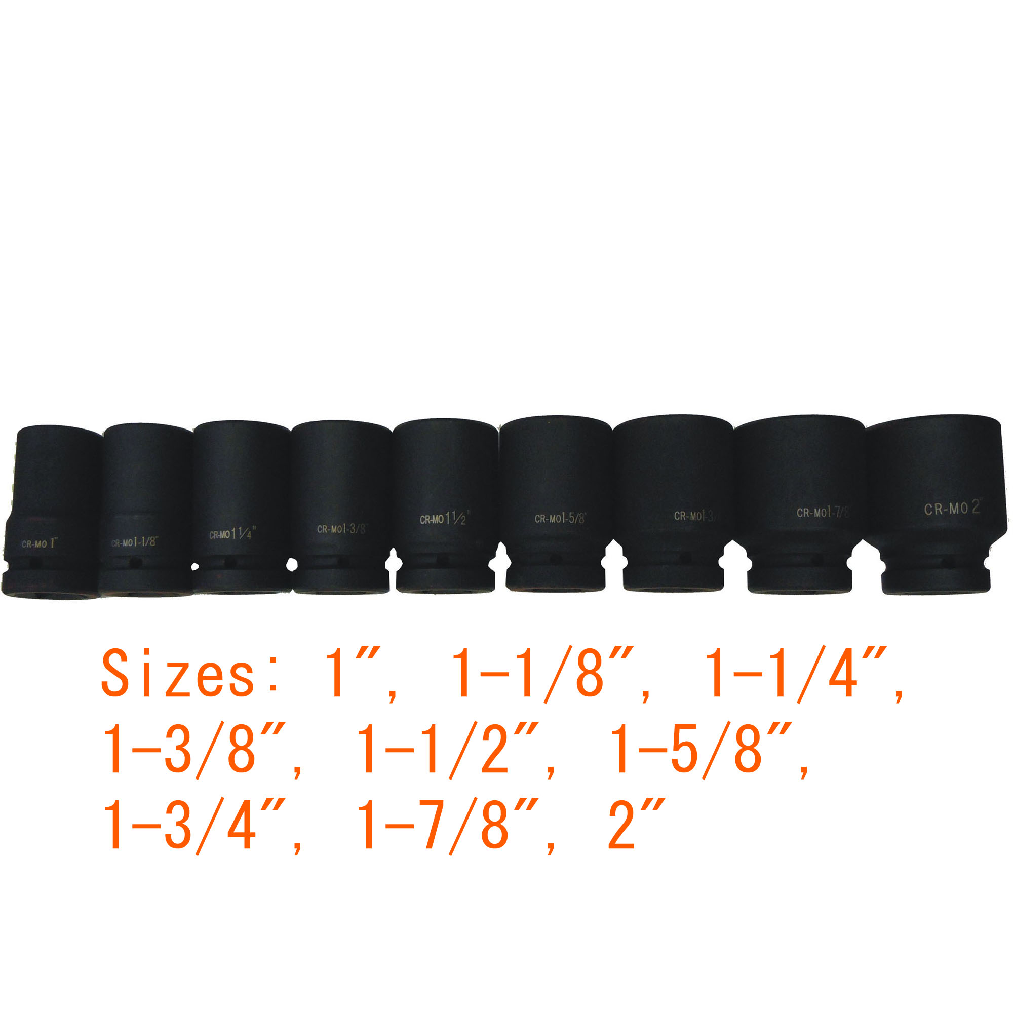 9 PC. 1" DR. DEEP IMPACT SOCKET SET (SAE) - Image 3