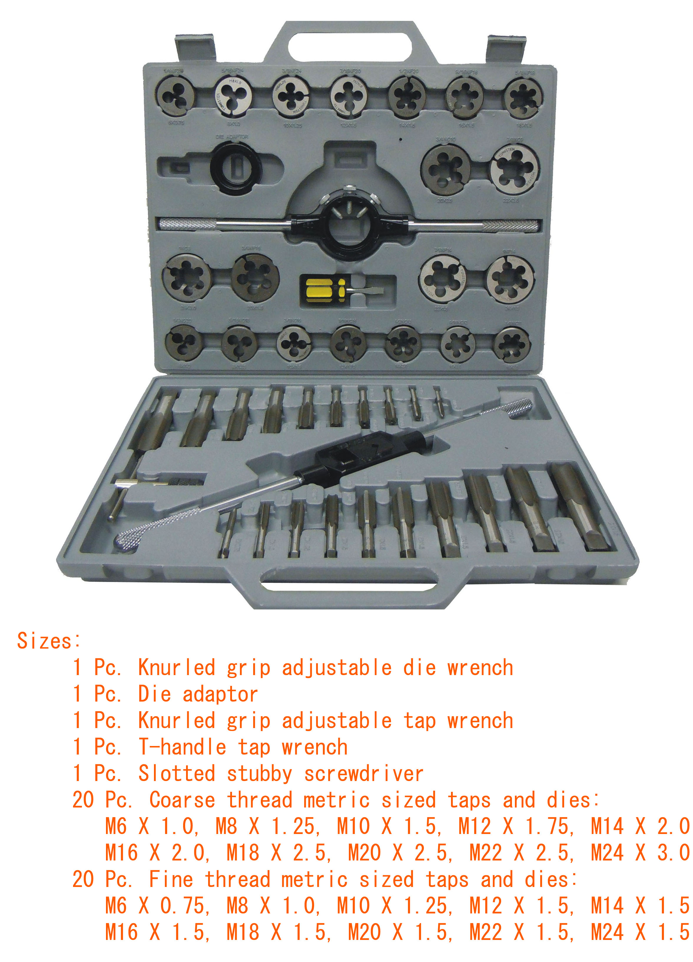 45 PC. TAP AND DIE SET, TUNGSTEN STEEL (MM) - Image 2