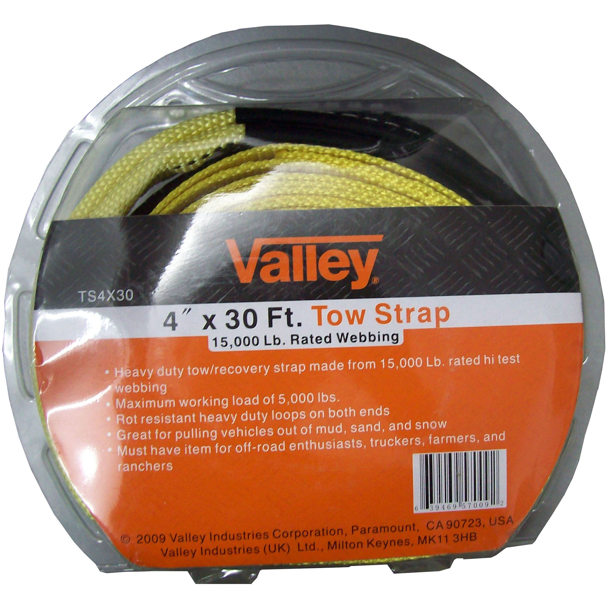 4" X 30 FT. TOW STRAP, TWISTED LOOP, 15,000 LB. RATED - Image 2