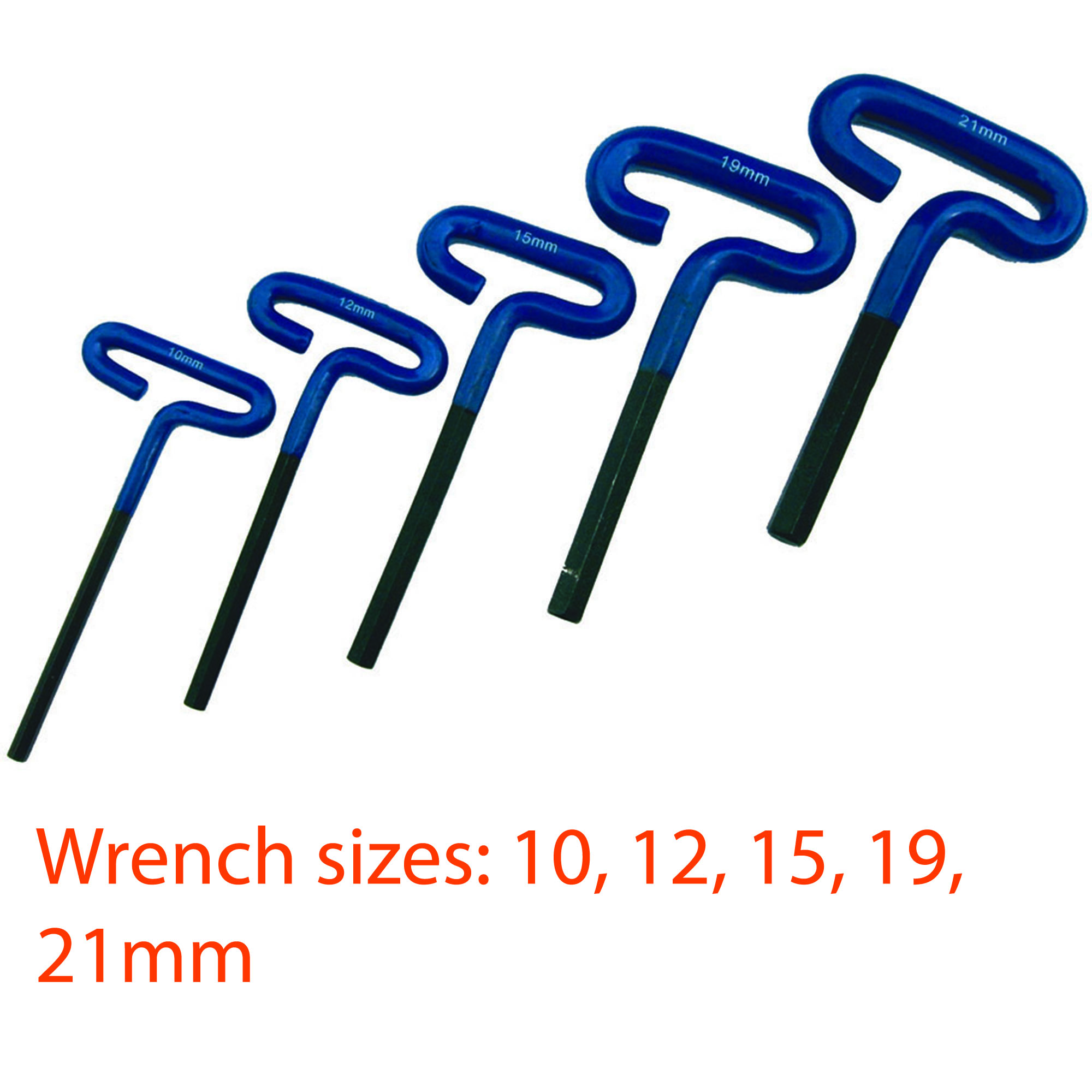 5 PC. JUMBO T-HANDLE HEX KEY WRENCH SET, 10-21MM, PRO-SERIES™ - Image 2