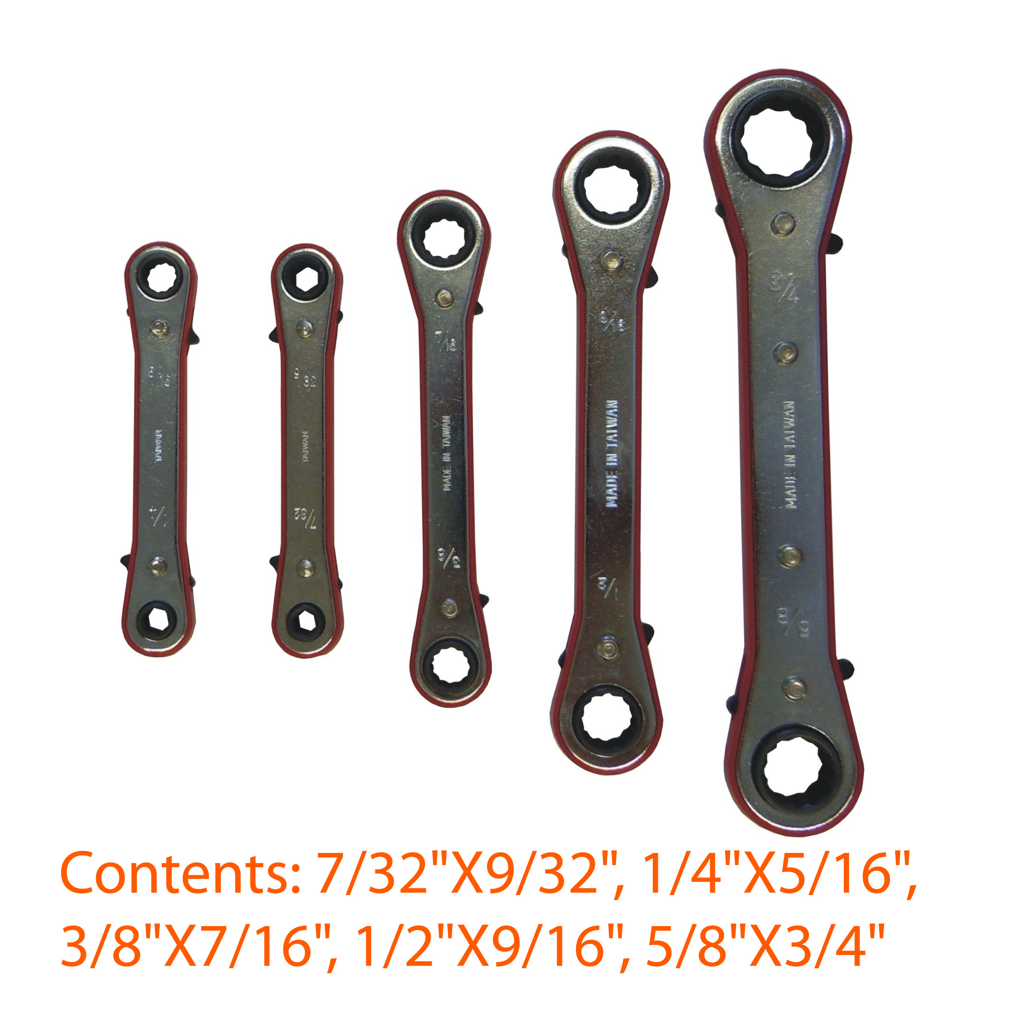 5 PC. RATCHETING BOX WRENCH, PVC BODY, 7/32" - 11/16" - Image 3