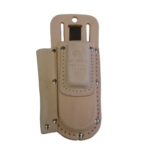 LEATHER HAND SHEAR POUCH WITH CLIP, SHARPENING STONE HOLDER, FILE POUCH