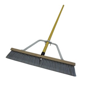 24" PUSH BROOM, FINE PP BRISTLES, 60" METAL HANDLE, WITH BRACE