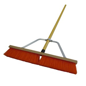 24” INDUSTRIAL STREET BROOM, 60" METAL HANDLE, WITH BRACE