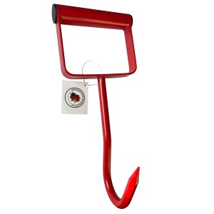 11" METAL HAY HOOK, RED STEEL GRIPS