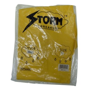 PVC BIB OVERALLS, YELLOW, LARGE, 0.35MM