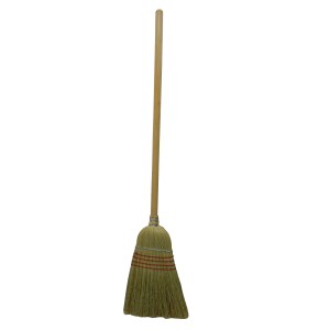15" JANITOR BROOM 42" WOOD HANDLE, CORN