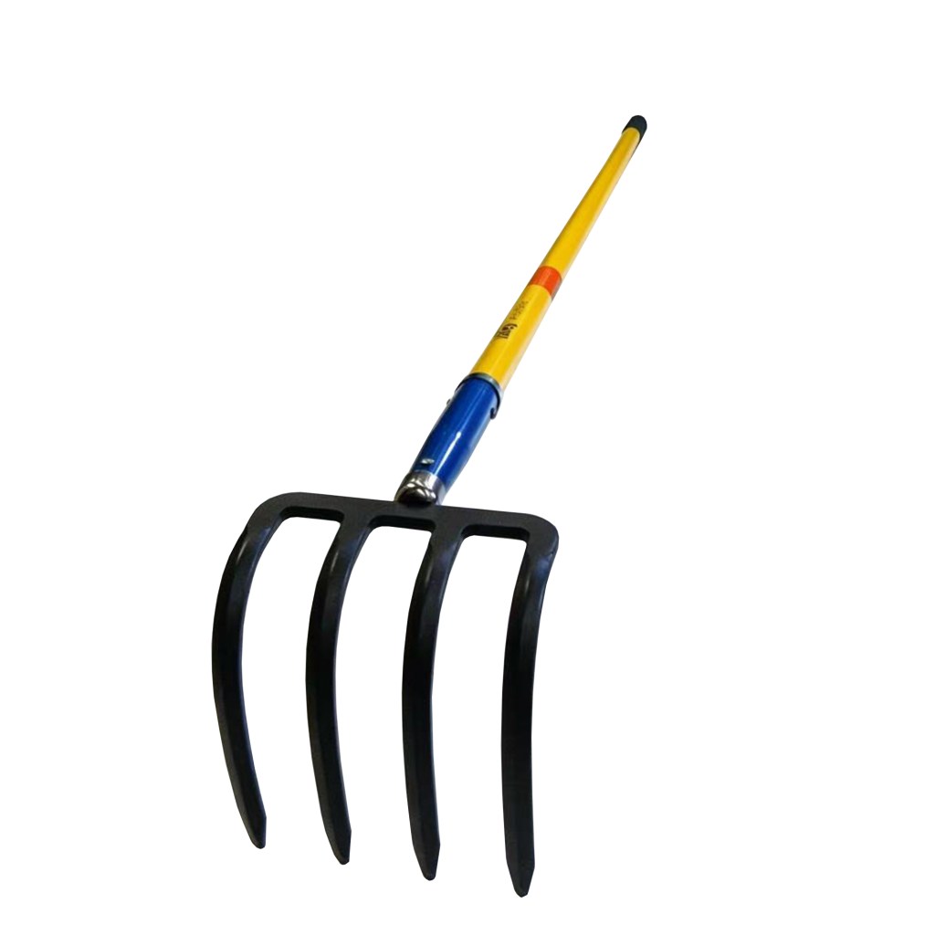 4 TINE POTATOE HOOK / REFUSE HOOK CLEANER, 60" FIBERGLASS HANDLE